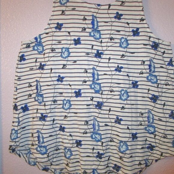 Floral EMBROIDERED Knit Size L TANK Tunic TOP Scoop Neck SLEEVELESS Boho - Picture 7 of 8